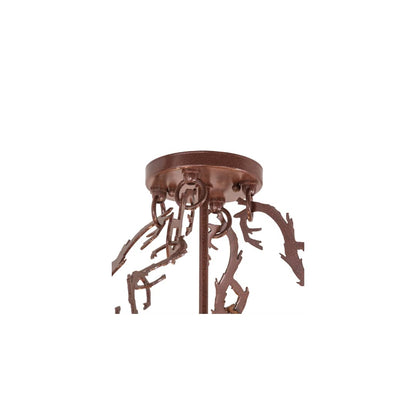 Mountain Pine 4 Light 36" Wide Semi-Flush Drum Ceiling Fixture - Rust Finish