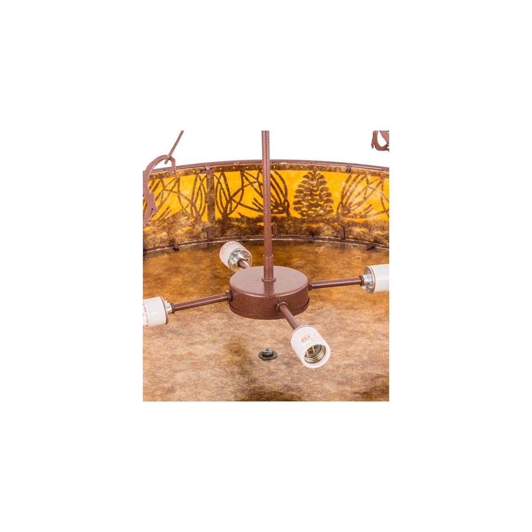 Mountain Pine 4 Light 36" Wide Semi-Flush Drum Ceiling Fixture - Rust Finish