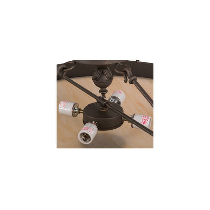 Arabesque 4 Light 28" Wide Semi-Flush Bowl Ceiling Fixture - Gilded Tobacco Finish