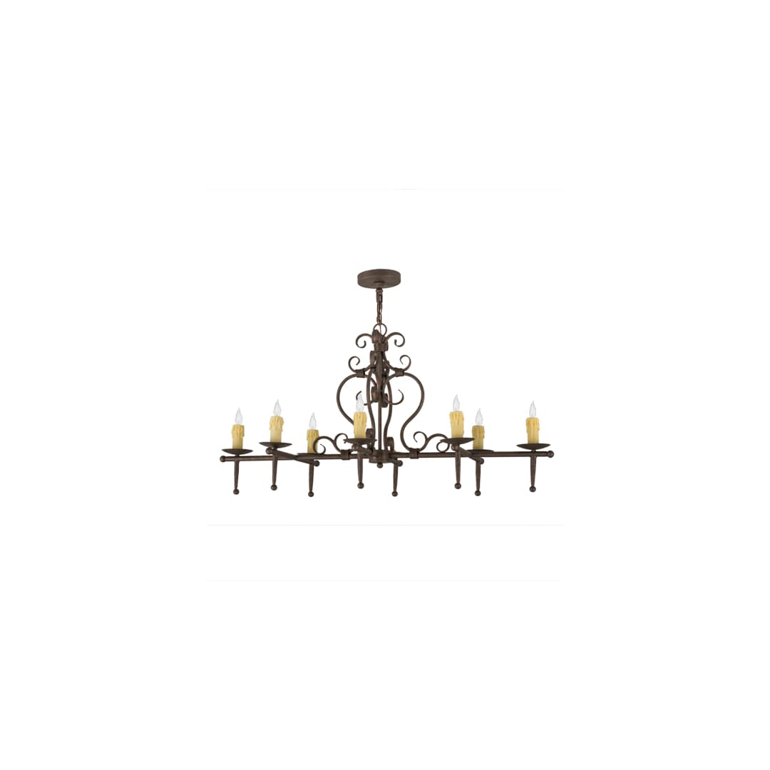 Monica 8 Light 21" Wide Taper Candle Linear Chandelier
