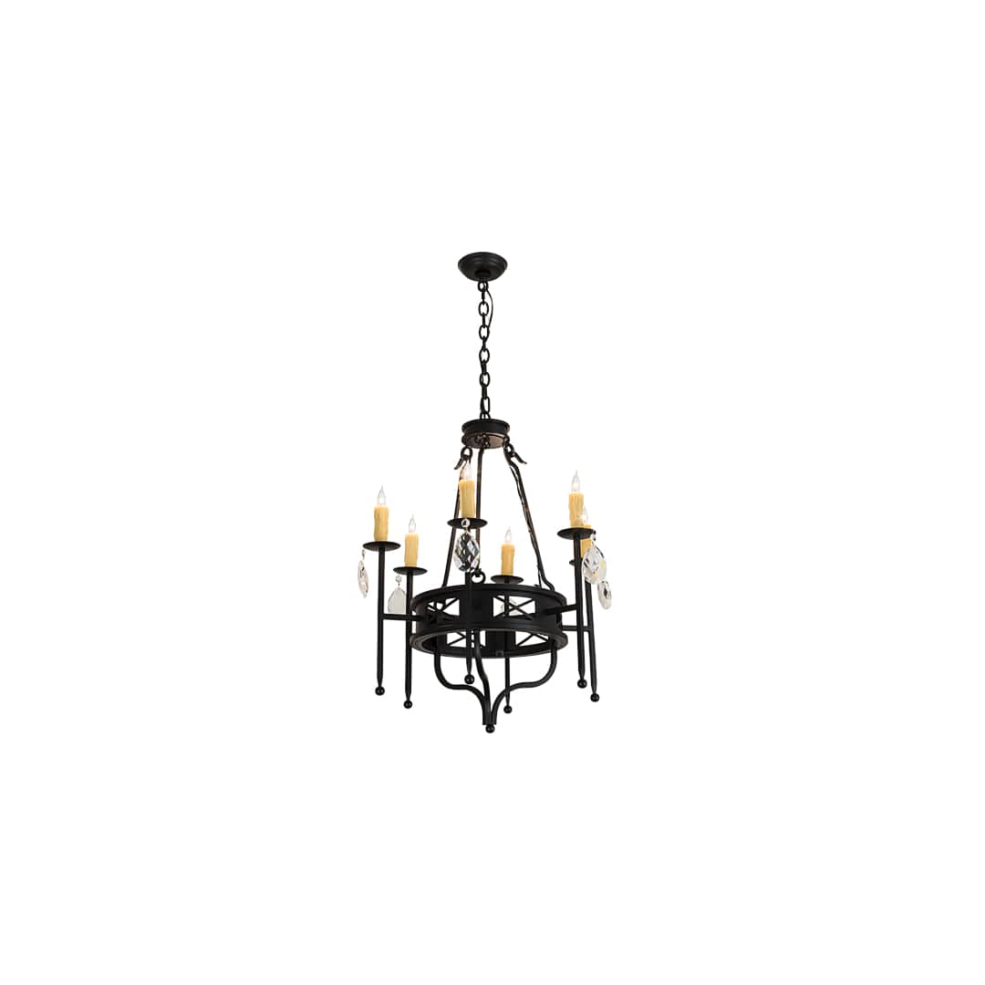 Gina 6 Light 24" Wide Crystal Candle Style Chandelier