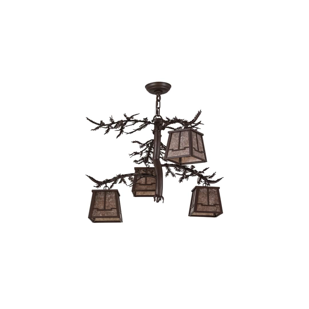 Pine Branch Valley View 4 Light 28" Wide Chandelier