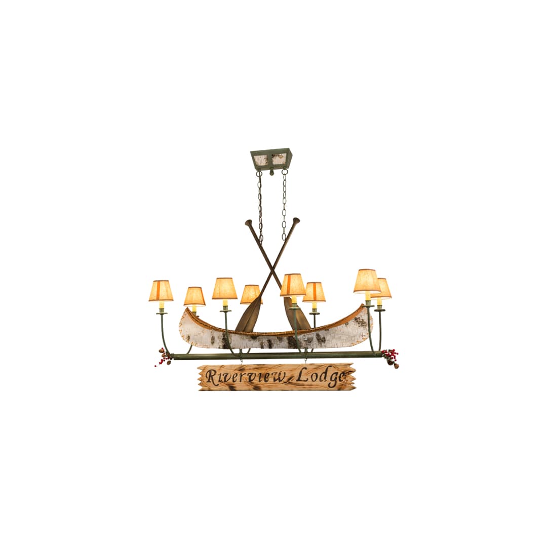 Personalized Canoe 8 Light 22" Wide Linear Chandelier