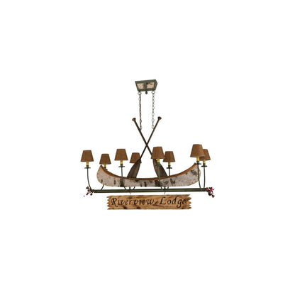 Personalized Canoe 8 Light 22" Wide Linear Chandelier