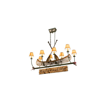 Personalized Canoe 8 Light 22" Wide Linear Chandelier