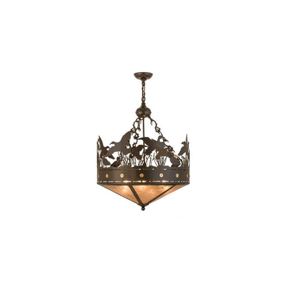 Ducks in Flight 4 Light 24" Wide Pendant