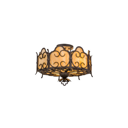 Radha 3 Light 16" Wide Semi-Flush Drum Ceiling Fixture