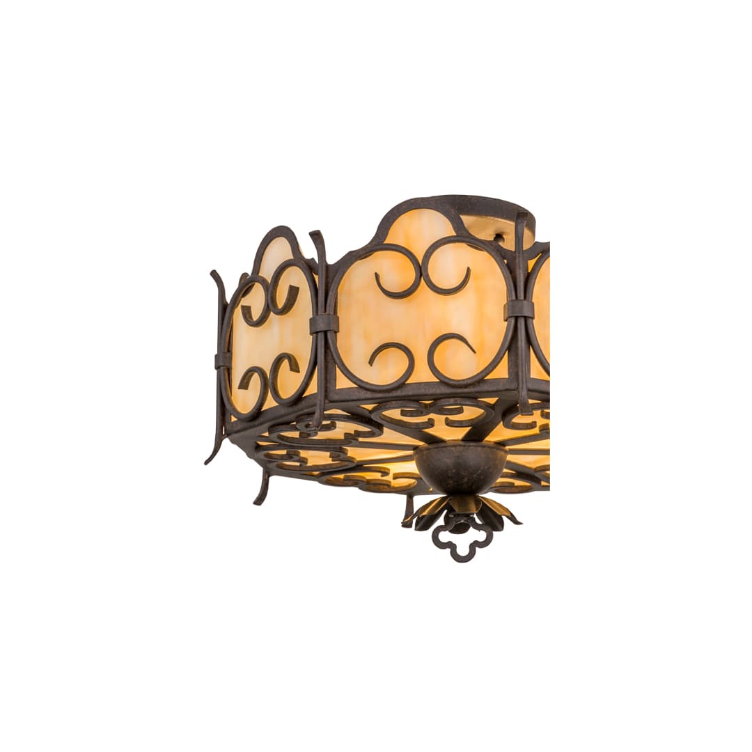 Radha 3 Light 16" Wide Semi-Flush Drum Ceiling Fixture