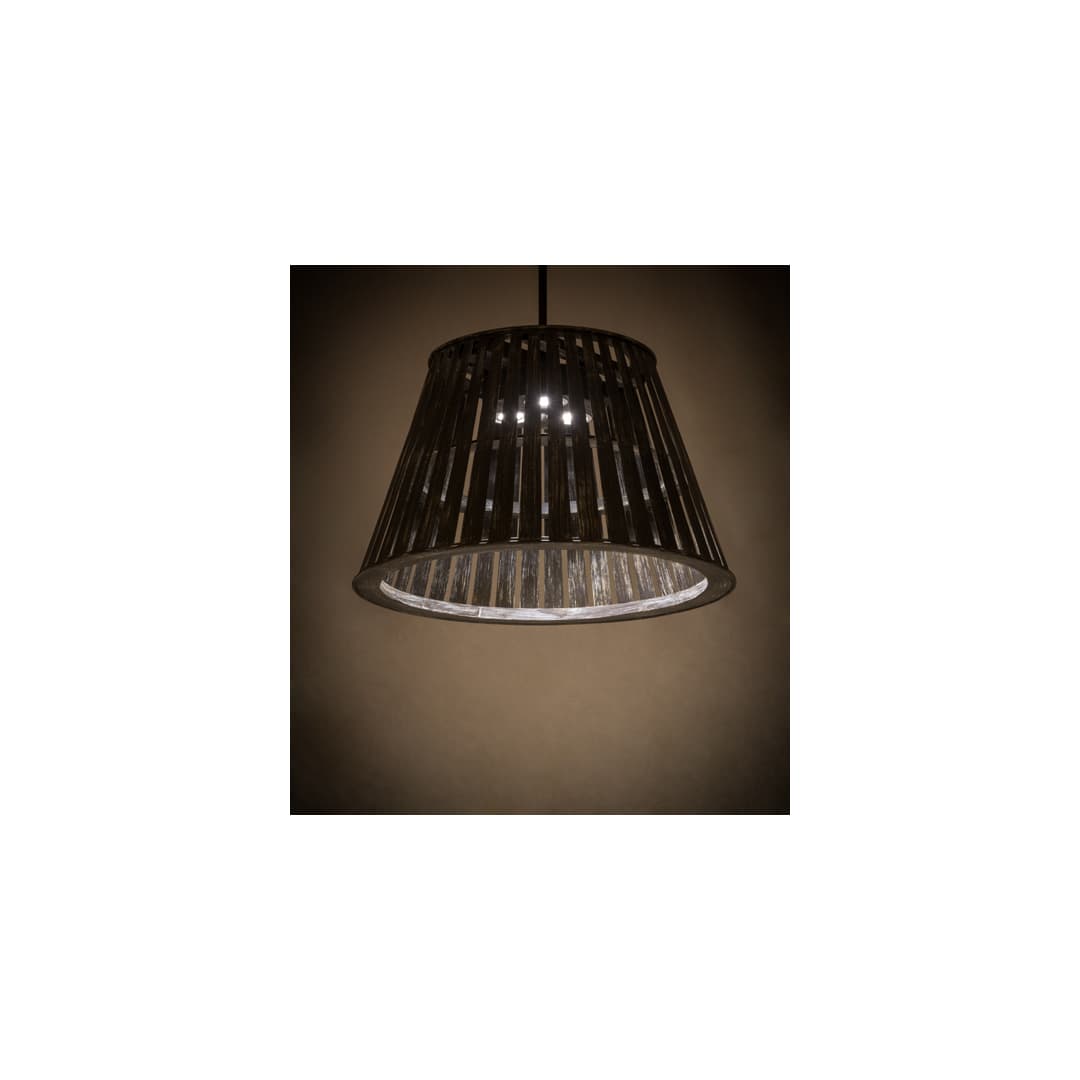 Peach Basket 3 Light 31" Wide Wood Pendant