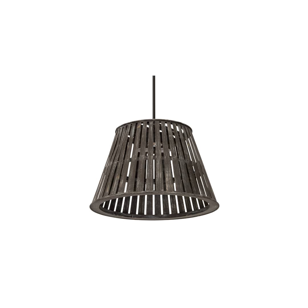 Peach Basket 3 Light 31" Wide Wood Pendant