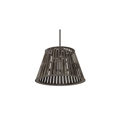 Peach Basket 3 Light 31" Wide Wood Pendant
