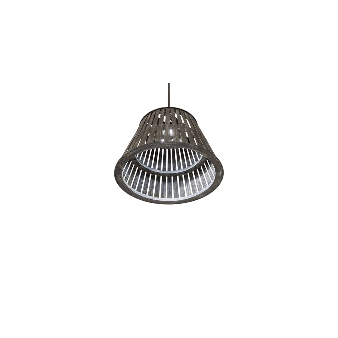 Peach Basket 3 Light 31" Wide Wood Pendant