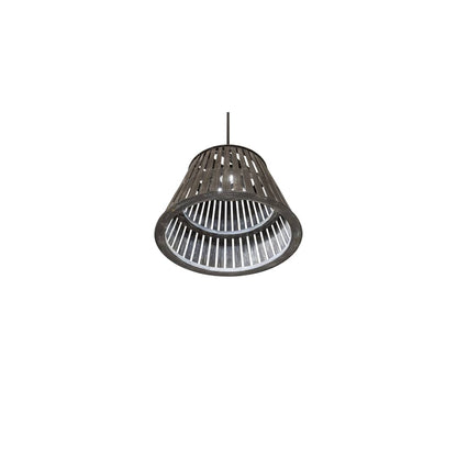 Peach Basket 3 Light 31" Wide Wood Pendant
