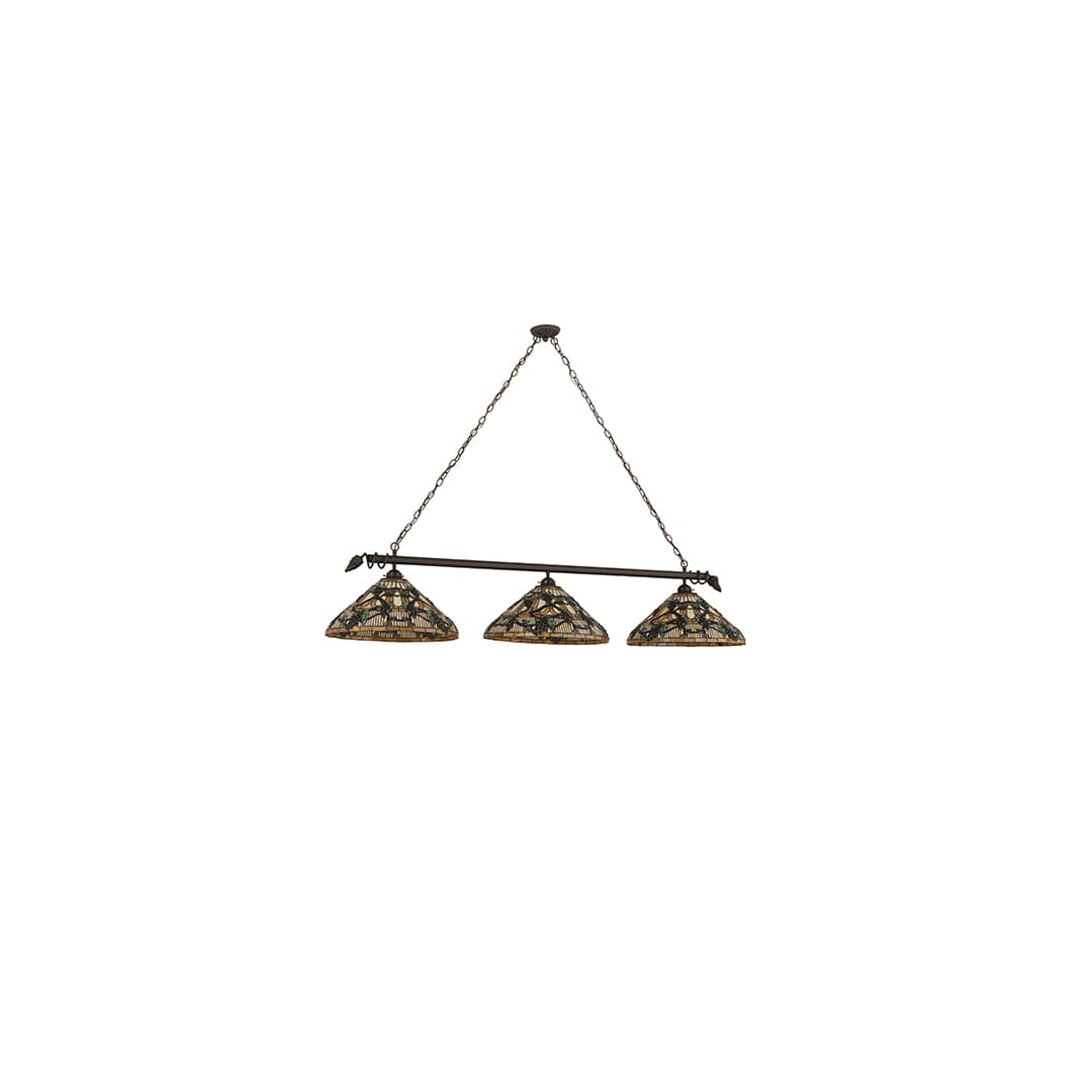 Jeweled Grape 3 Light 20" Wide Linear Pendant