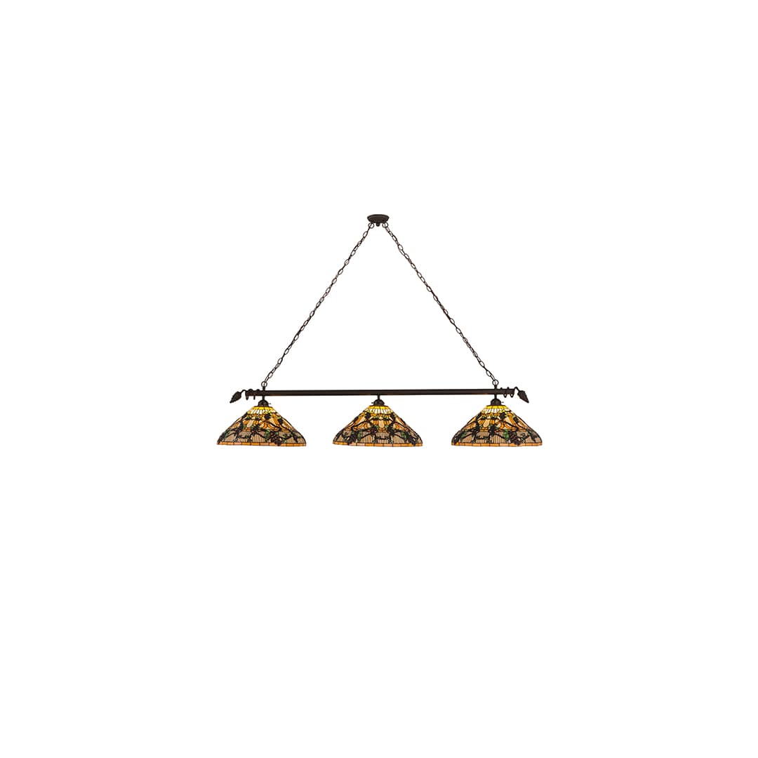 Jeweled Grape 3 Light 20" Wide Linear Pendant