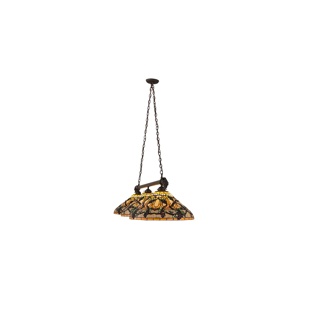 Jeweled Grape 3 Light 20" Wide Linear Pendant