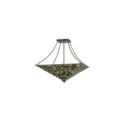 Acorn and Oak Leaf 4 Light 38" Wide Semi-Flush Ceiling Fixture