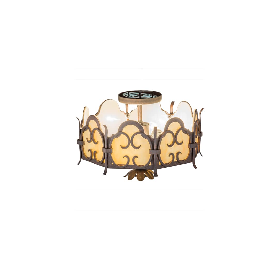 Radha 2 Light 15" Wide Semi-Flush Drum Ceiling Fixture