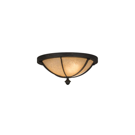 Dominga 3 Light 16" Wide Flush Mount Bowl Ceiling Fixture - Chestnut Finish