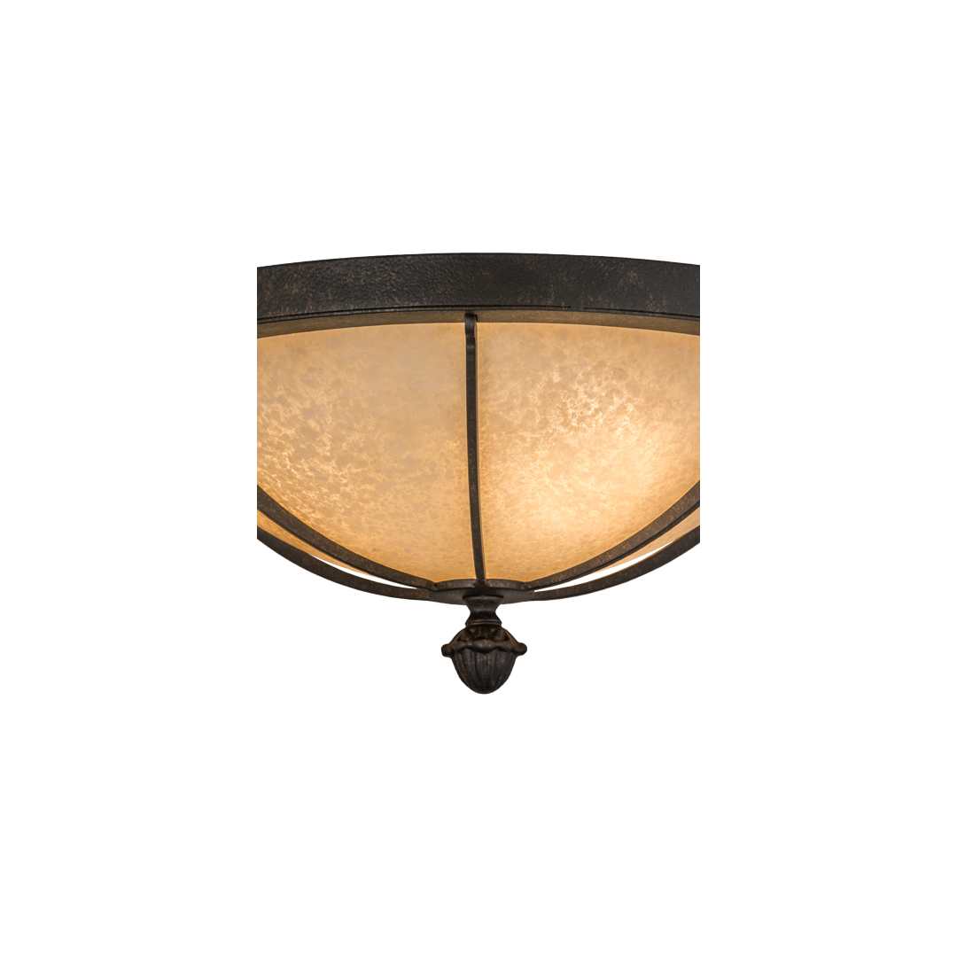 Dominga 3 Light 16" Wide Flush Mount Bowl Ceiling Fixture - Chestnut Finish