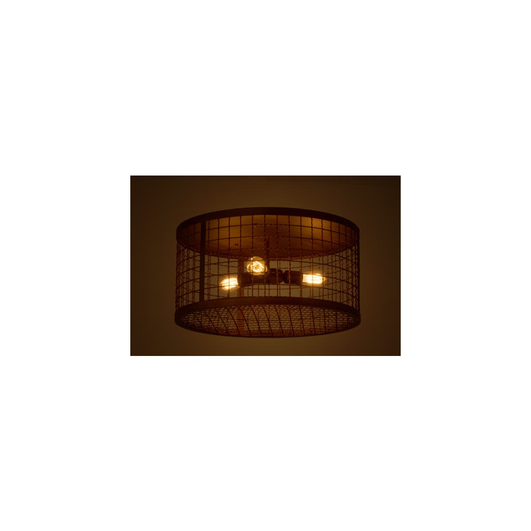 Paloma Golpe 3 Light 24" Wide Flush Mount Drum Ceiling Fixture