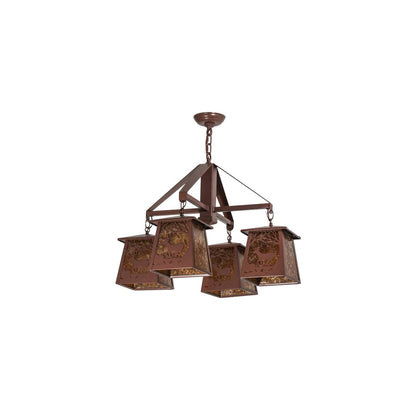 Deer at Dawn 4 Light 28" Wide Chandelier