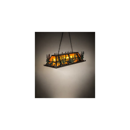 Wildlife Through the Trees 6 Light 20" Wide Linear Pendant