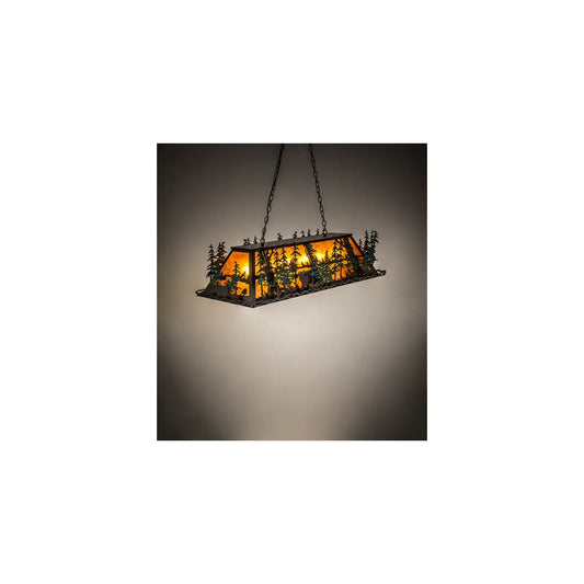 Wildlife Through the Trees 6 Light 20" Wide Linear Pendant
