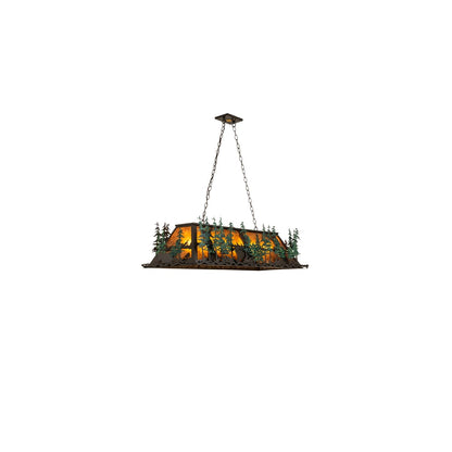Wildlife Through the Trees 6 Light 20" Wide Linear Pendant