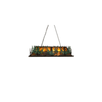 Wildlife Through the Trees 6 Light 20" Wide Linear Pendant