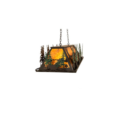Wildlife Through the Trees 6 Light 20" Wide Linear Pendant