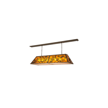 Oak Leaf and Acorn 9 Light 17" Wide Linear Pendant
