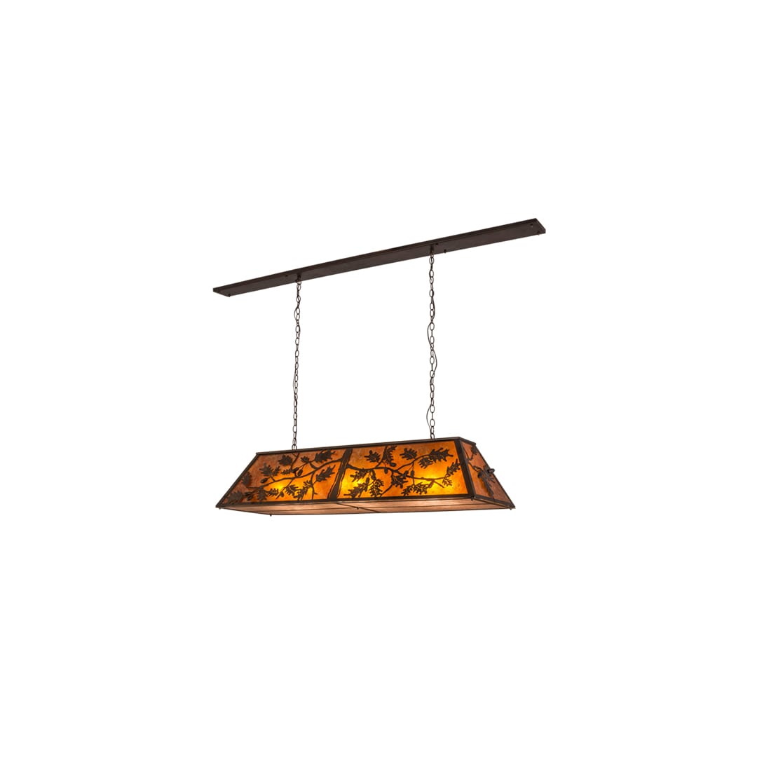 Oak Leaf and Acorn 9 Light 17" Wide Linear Pendant