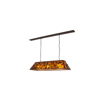 Oak Leaf and Acorn 9 Light 17" Wide Linear Pendant