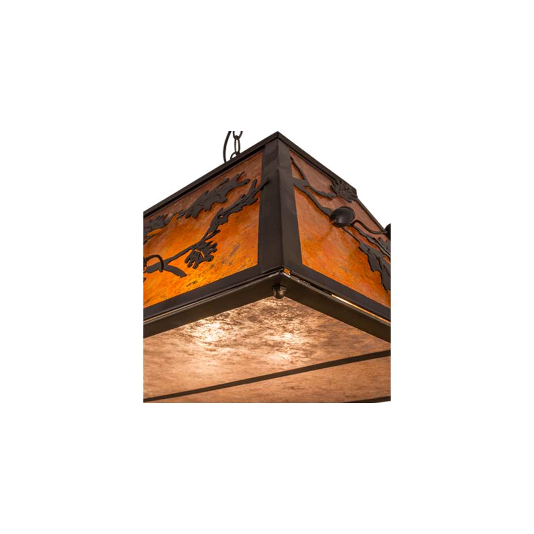 Oak Leaf and Acorn 9 Light 17" Wide Linear Pendant