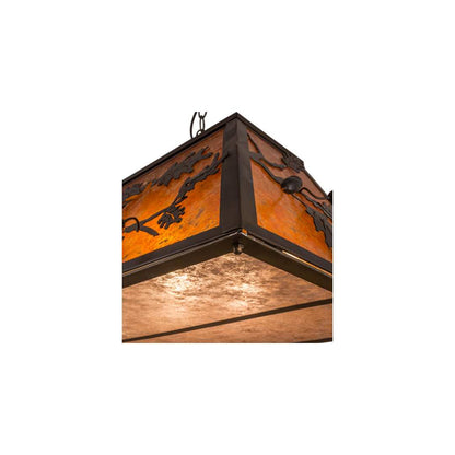 Oak Leaf and Acorn 9 Light 17" Wide Linear Pendant