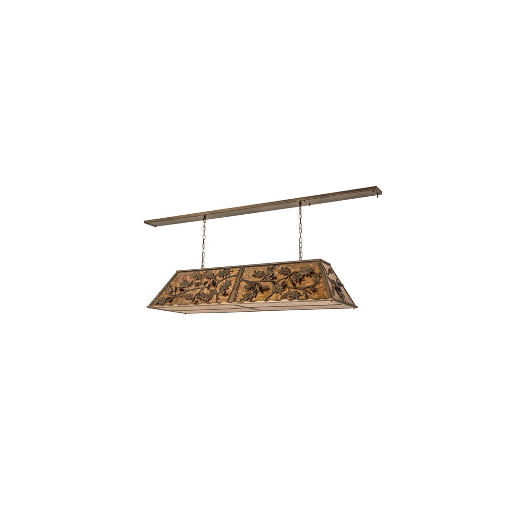 Oak Leaf and Acorn 9 Light 17" Wide Linear Pendant