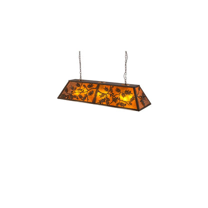 Oak Leaf and Acorn 9 Light 17" Wide Linear Pendant