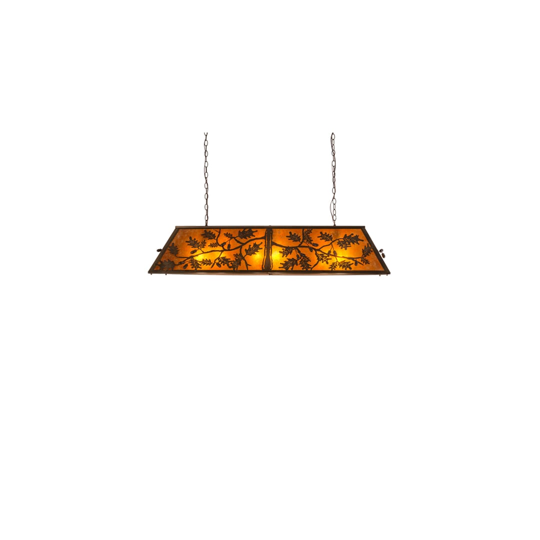 Oak Leaf and Acorn 9 Light 17" Wide Linear Pendant