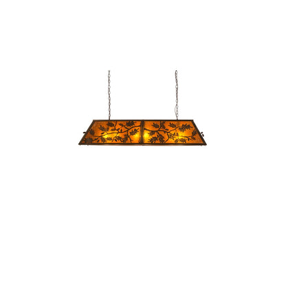 Oak Leaf and Acorn 9 Light 17" Wide Linear Pendant