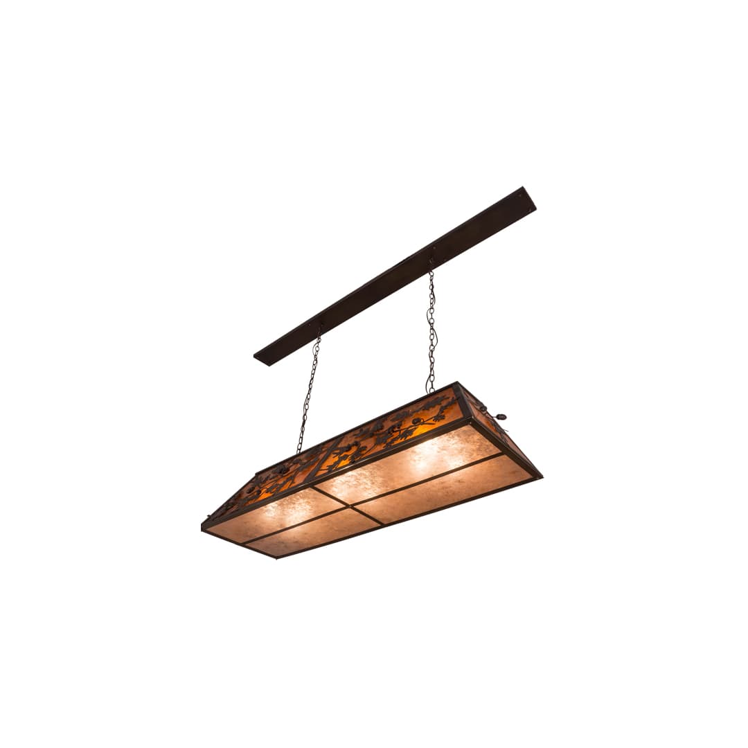 Oak Leaf and Acorn 9 Light 17" Wide Linear Pendant