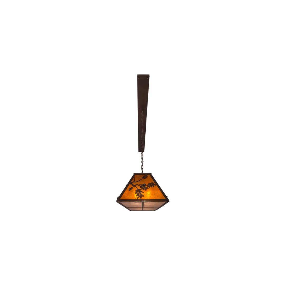 Oak Leaf and Acorn 9 Light 17" Wide Linear Pendant