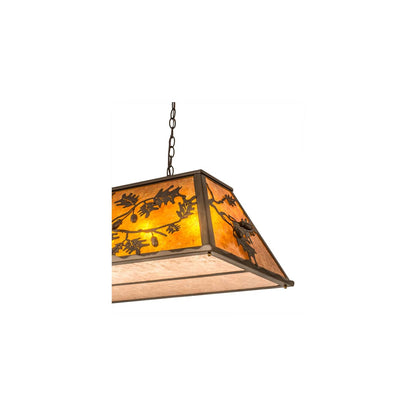 Oak Leaf and Acorn 9 Light 17" Wide Linear Pendant