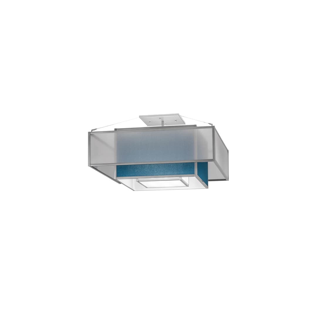Quadrato Umador 4 Light 51" Wide Semi-Flush Square Ceiling Fixture - Nickel Finish