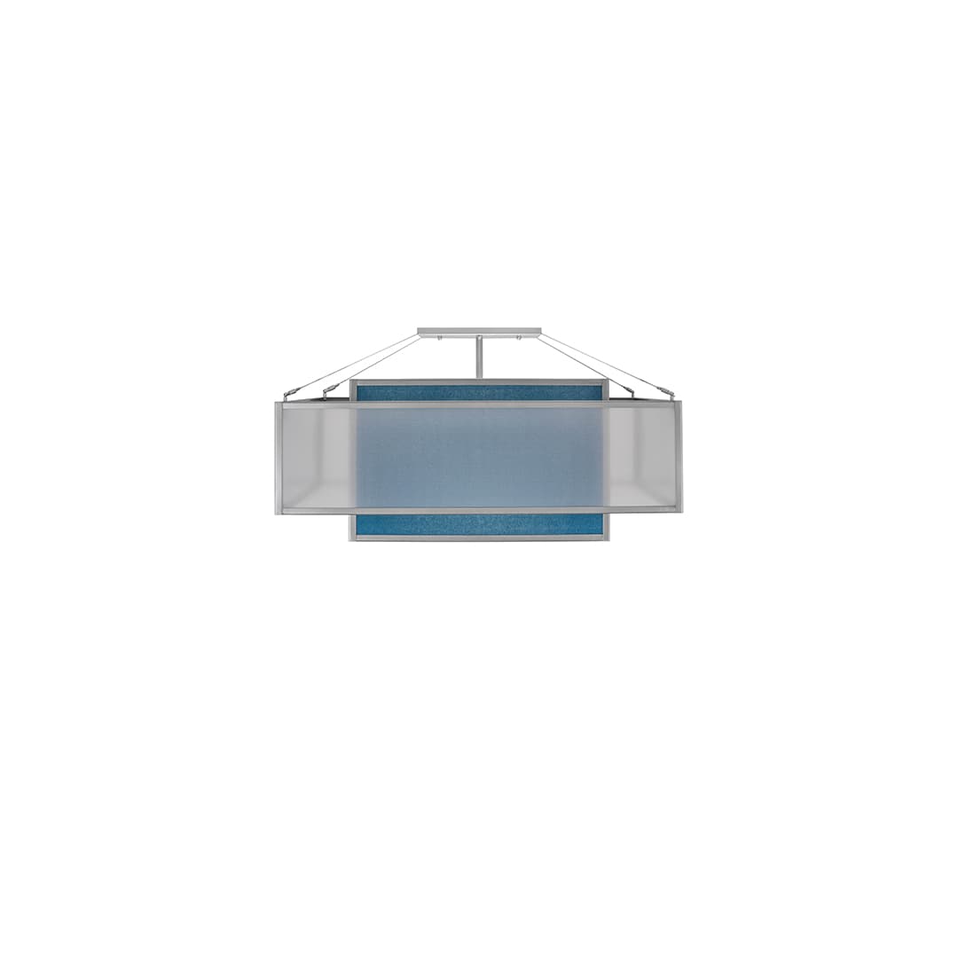 Quadrato Umador 4 Light 51" Wide Semi-Flush Square Ceiling Fixture - Nickel Finish