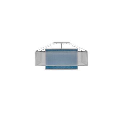 Quadrato Umador 4 Light 51" Wide Semi-Flush Square Ceiling Fixture - Nickel Finish