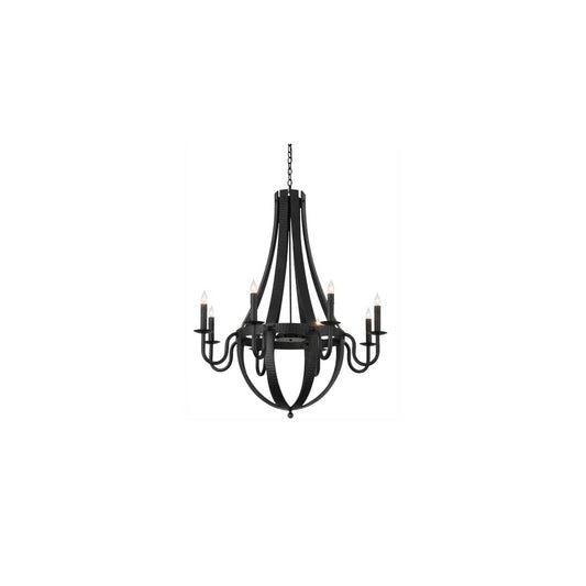 Barrel Stave 8 Light 42" Wide Taper Candle Style Chandelier