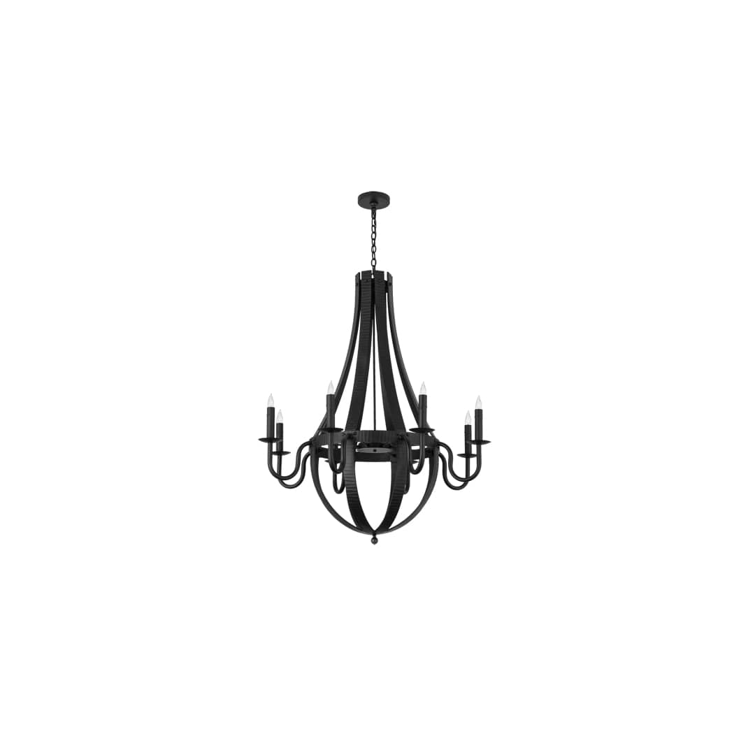 Barrel Stave 8 Light 42" Wide Taper Candle Style Chandelier