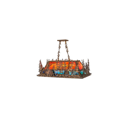 Bear Through the Trees 6 Light 19" Wide Linear Pendant