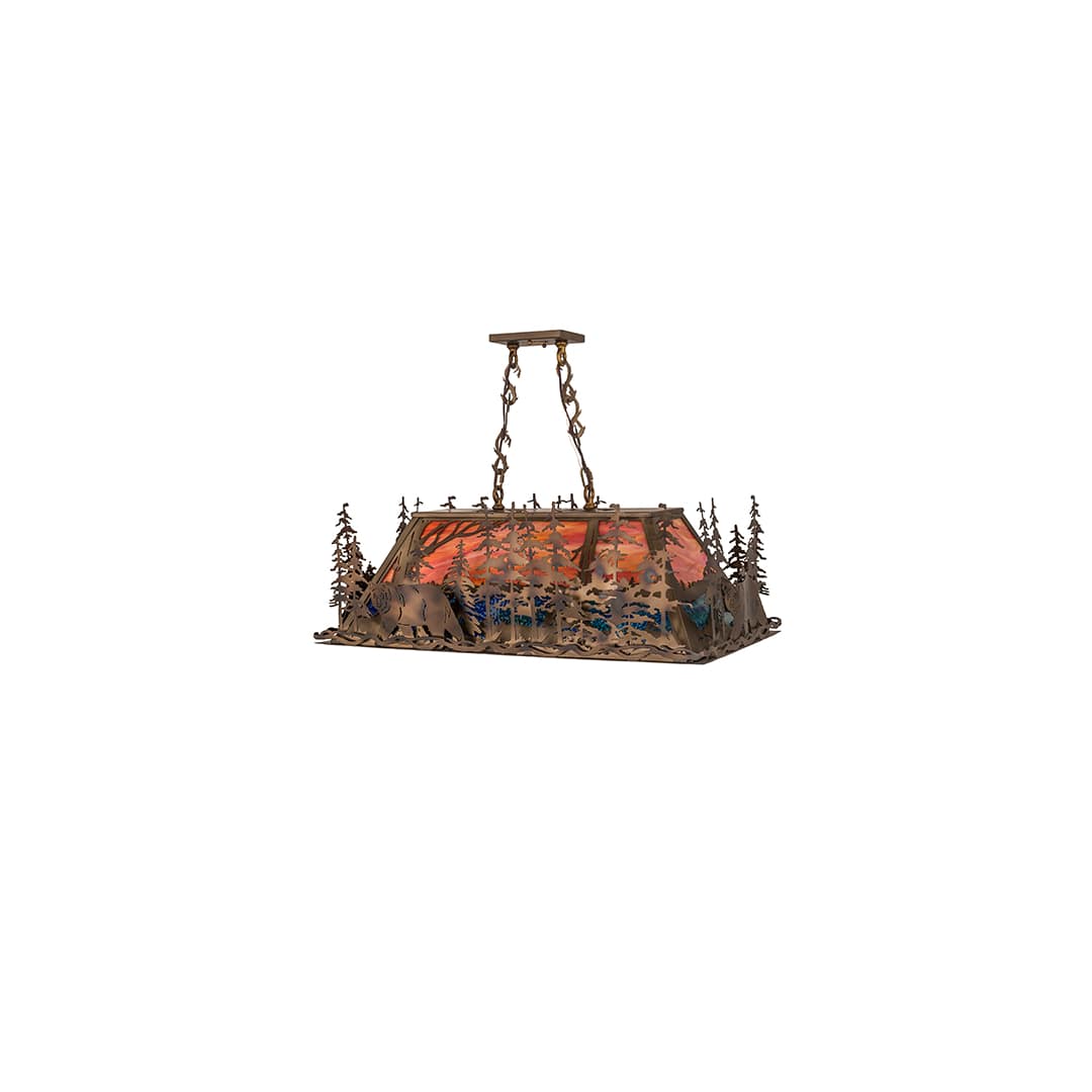 Bear Through the Trees 6 Light 19" Wide Linear Pendant